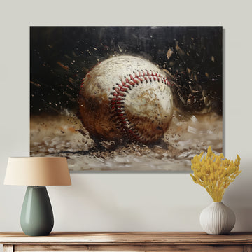 Baseball Close Up Home Run - Sport Baseball Canvas Wall Art